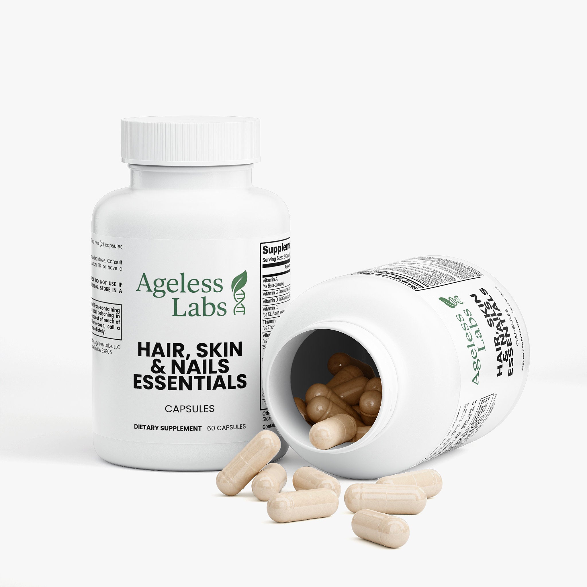 Hair, Skin and Nails Essentials capsules – supplement facts panel
