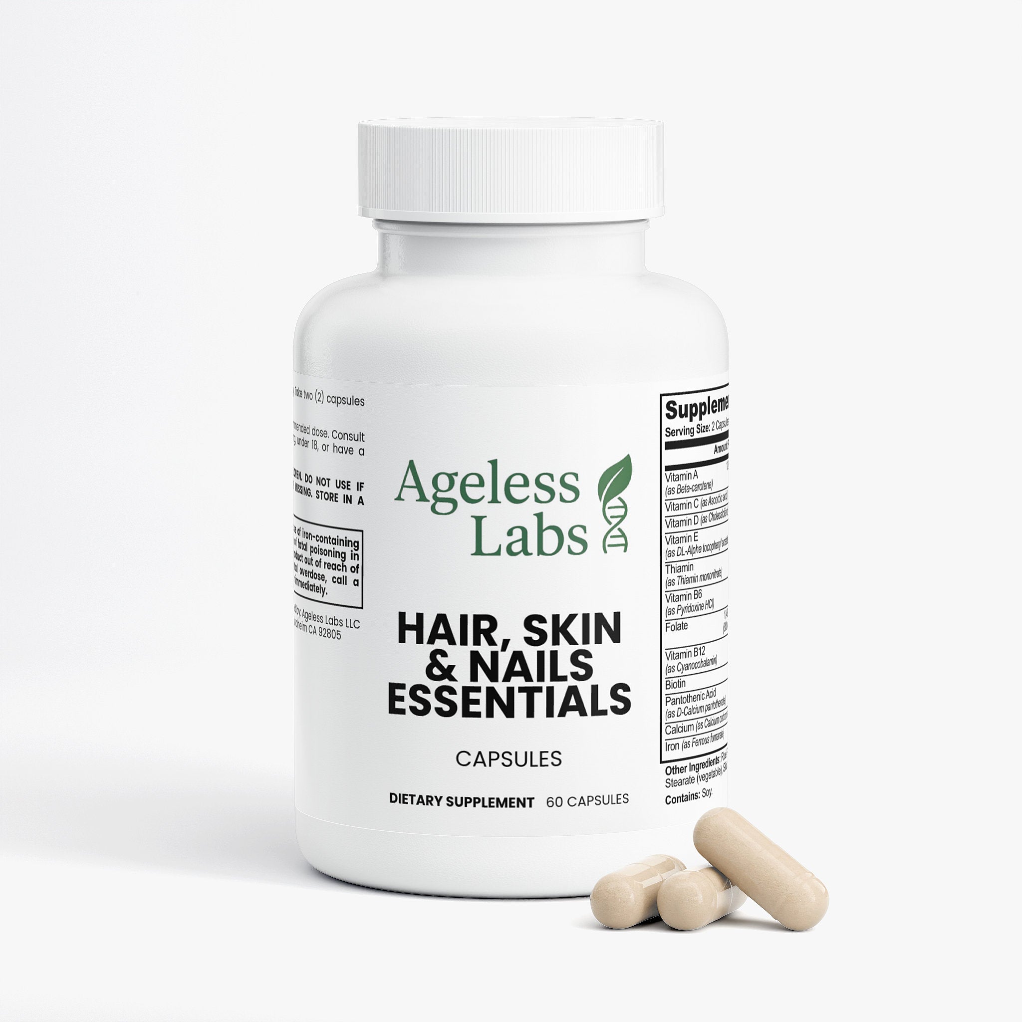 Hair, Skin and Nails Essentials – label and ingredients view