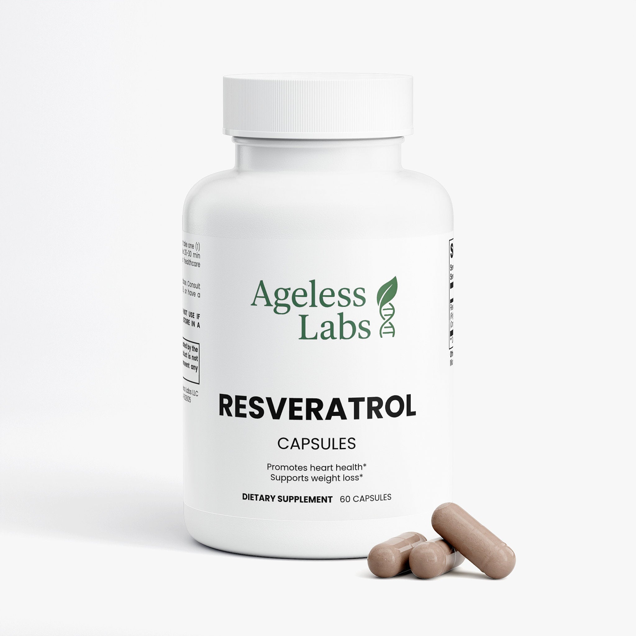 Resveratrol 600mg supplement – label and ingredients view