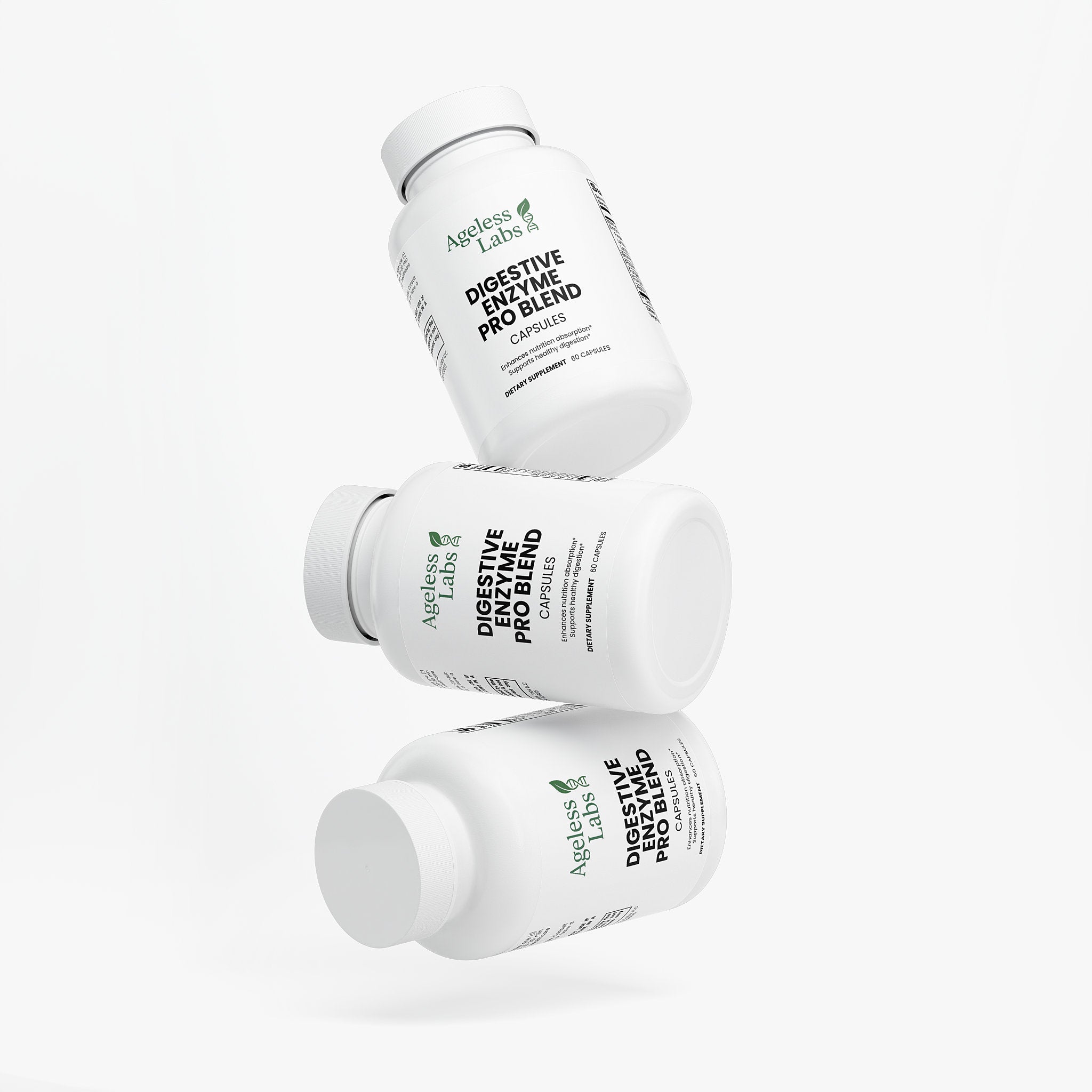 Digestive Enzyme Pro Blend bottle – side label view