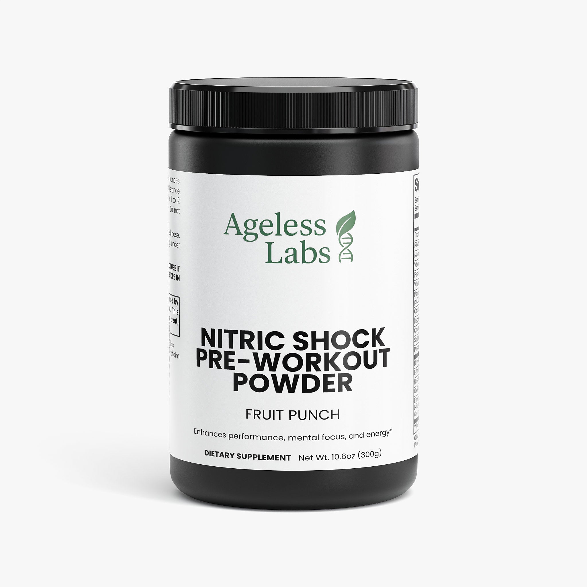 Nitric Shock Pre-Workout Powder Fruit Punch – Ageless Labs energy and pump formula