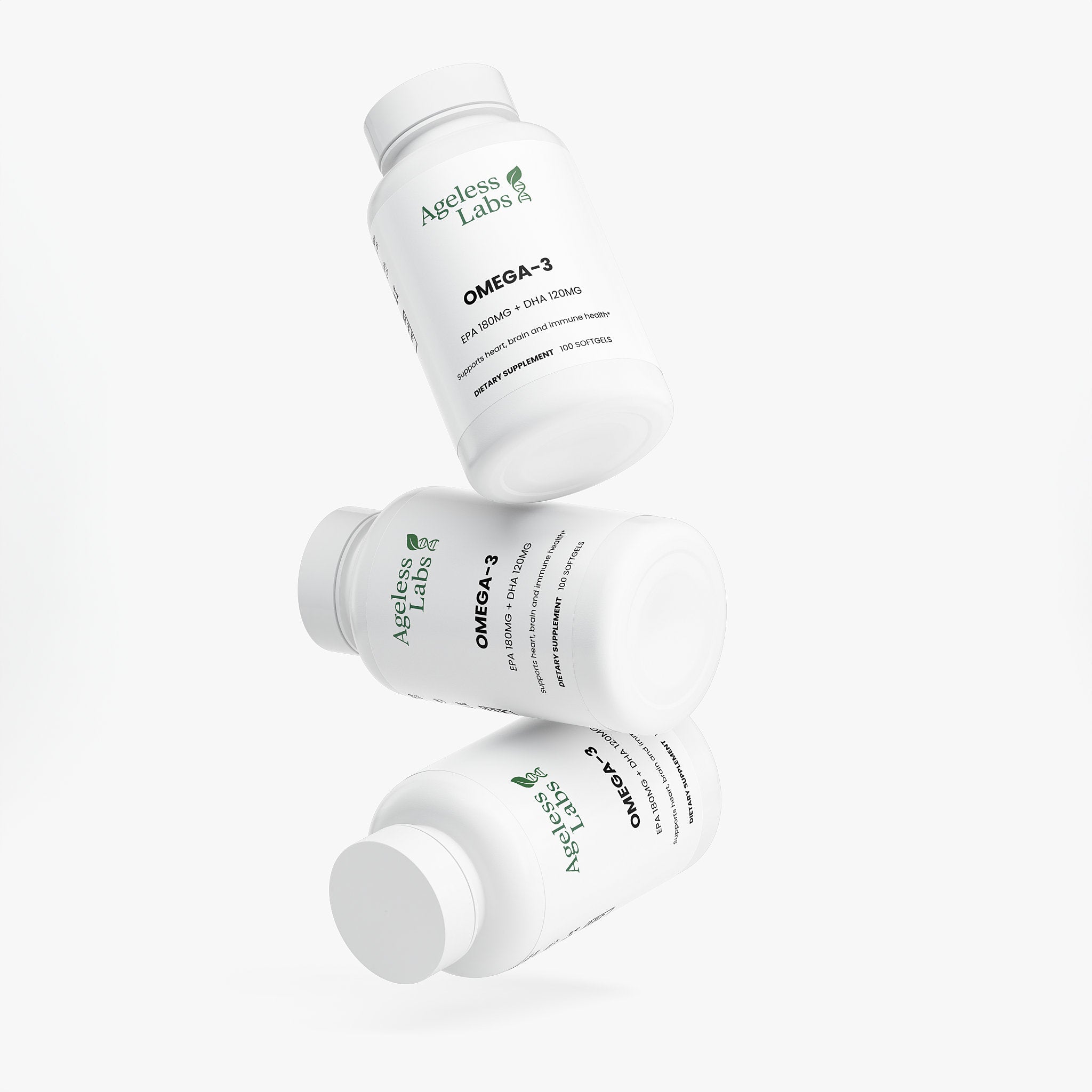 Omega-3 fish oil softgels supplement facts panel - Ageless Labs