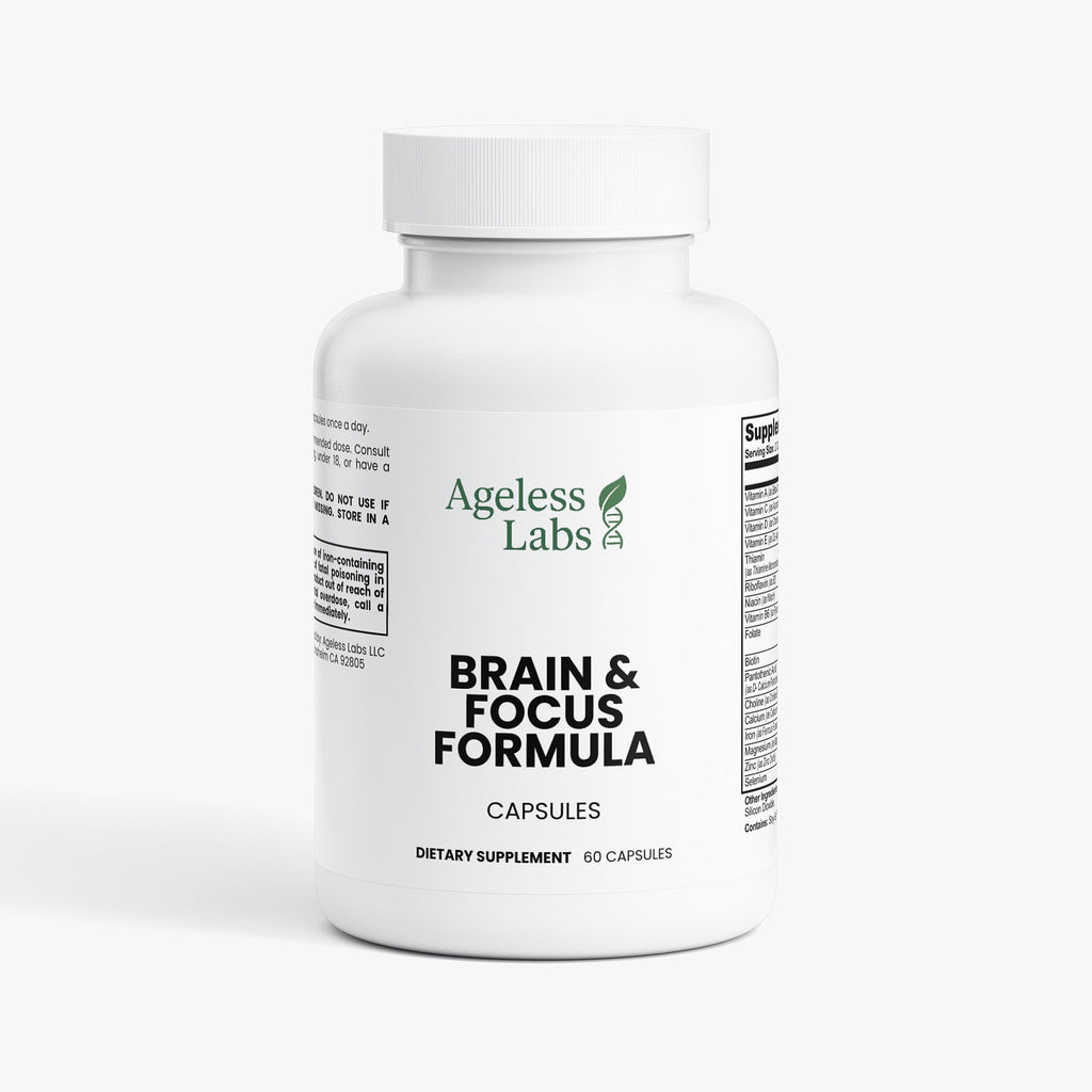 Brain & Focus Formula nootropic supplement bottle – Ageless Labs mental clarity support