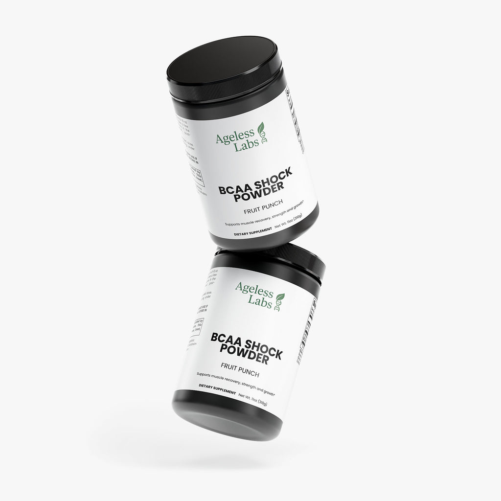 BCAA Shock Powder tub – side label view