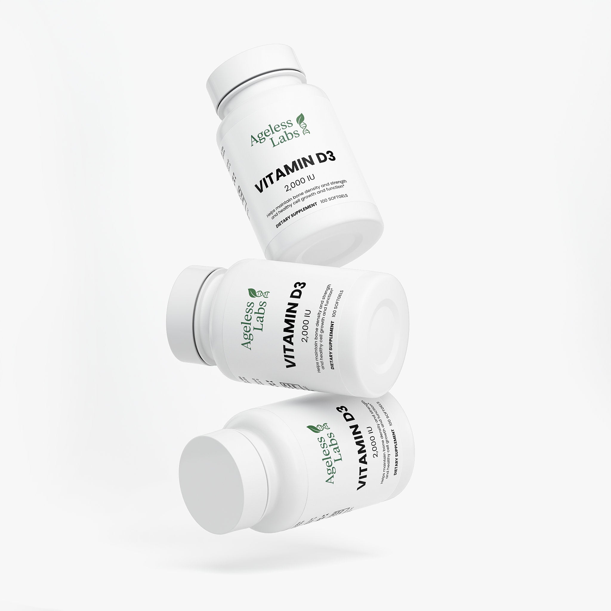 Vitamin D3 2000 IU softgel supplement facts and dosage - Ageless Labs