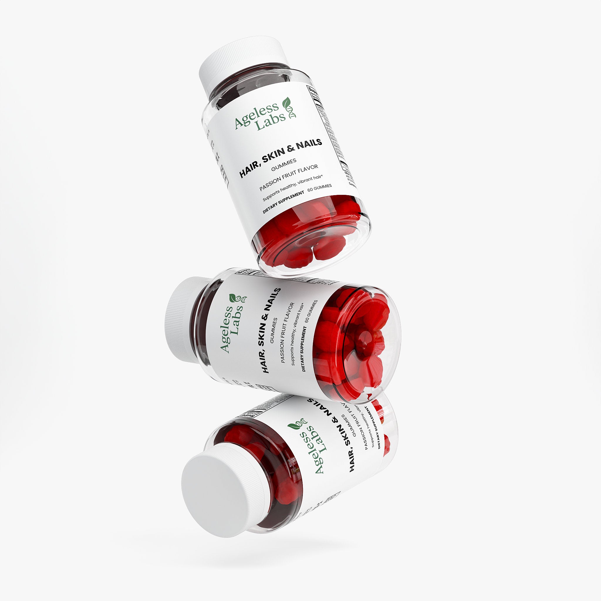 Hair Skin Nails gummies supplement facts and daily dosage - Ageless Labs