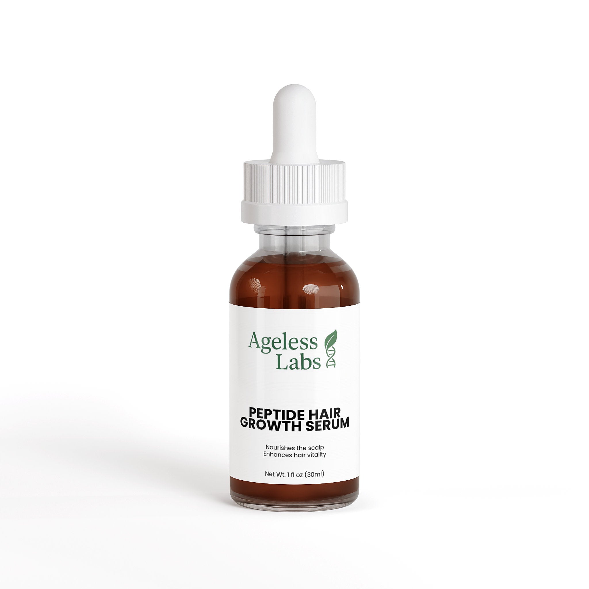 Peptide Hair Serum bottle – Ageless Labs fuller thicker-looking hair support