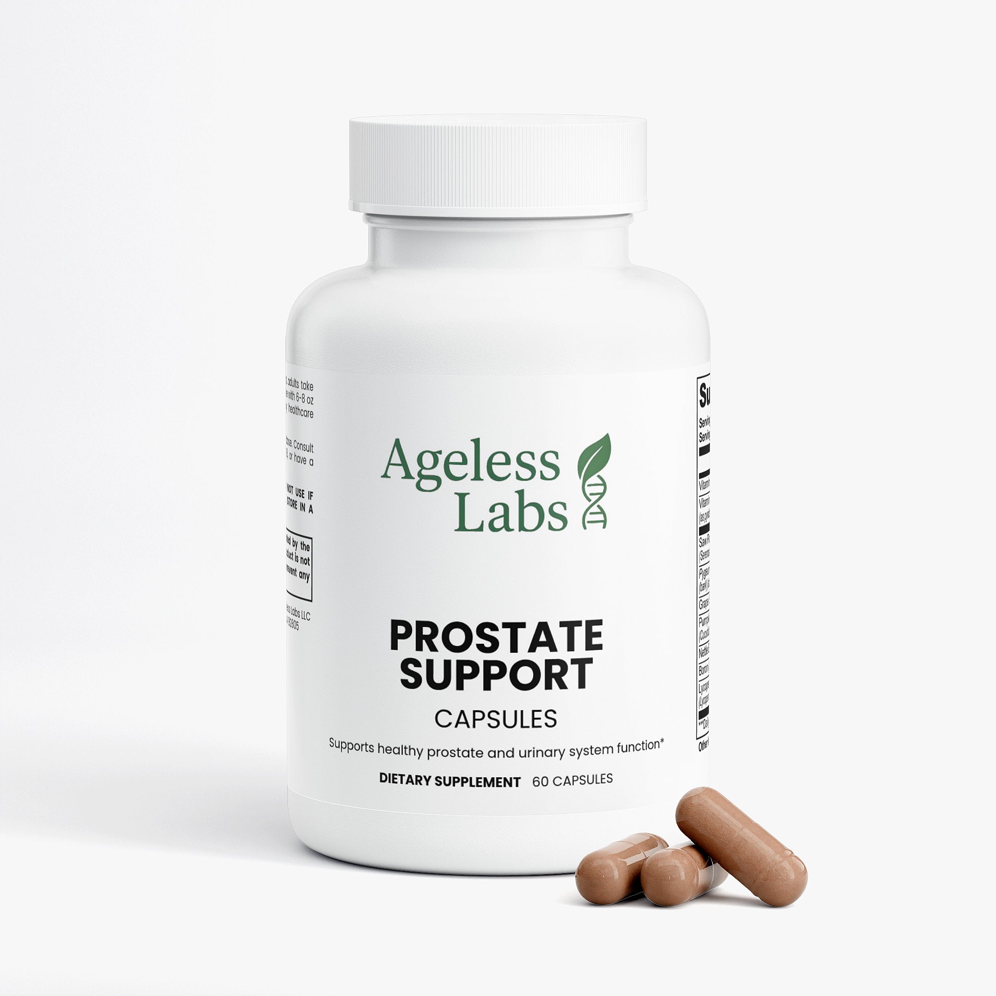 Prostate Support supplement – label and ingredients view